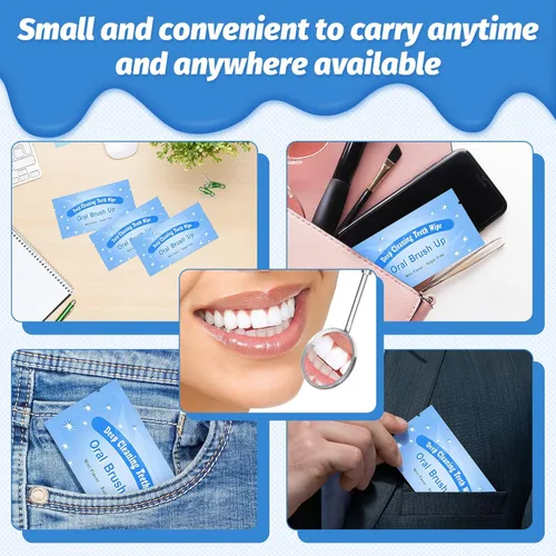 Vista 6 de 300 unidades desechables para cepillo de dedos, cepillo de dientes a granel, superficie texturizada, limpieza de dientes profundos, toallitas orales