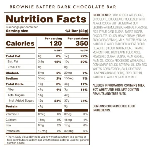 Vista 2 de Ethel M Chocolates Holiday Brownie Batter Ganache Chocolate Negro Gourmet Tableta Bar (3.00 oz)