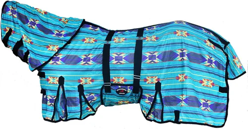 Vista 10 de 60 "Caballo Luz Verano Primavera Flujo de Aire Malla Flysheet Cuello Desprendible Galaxy 73157