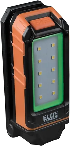 Vista 12 de Klein Tools 56403 Luz LED, linterna recargable/luz de trabajo con soporte, montaje magnético y mosquetón, carga electrónica pequeña, para trabajo