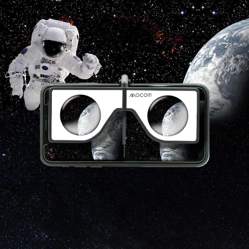 Vista 5 de Portable Virtual Reality VR Glasses - Patented Mini Pocket-Sized Headset with Travel Case Foldable Portable Head Sets for iPhone Android Enjoy 360