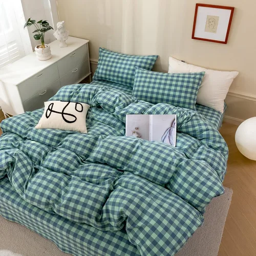 Vista 38 de mixinni Juego de funda de edredón vintage a rayas, tamaño twin, juego de ropa de cama de 3 piezas, 100% algodón lavado, suave y transpirable, funda