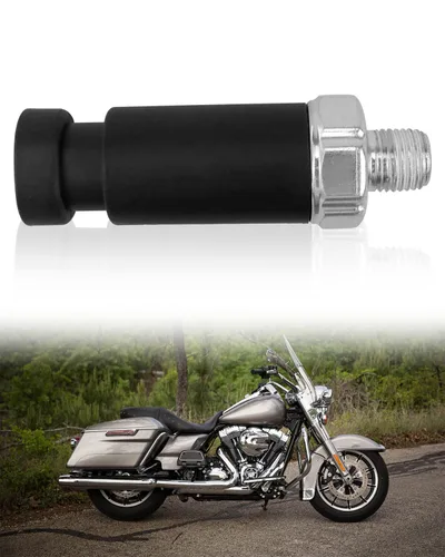 Vista 6 de Sensor de presión de aceite apto para Harley Davidson FLHTC FLHTK FLHTRU FLTRX FLHX Reemplazo 74438-99 74438-99A 32-1396, negro