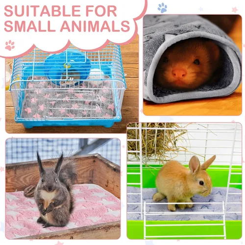 Vista 4 de Tudomro 8 Piezas Mantas Absorbentes y Lavables para Conejillo de Indias, Ropa de Cama de Vellón Animal, Forros para Jaula, Impermeables