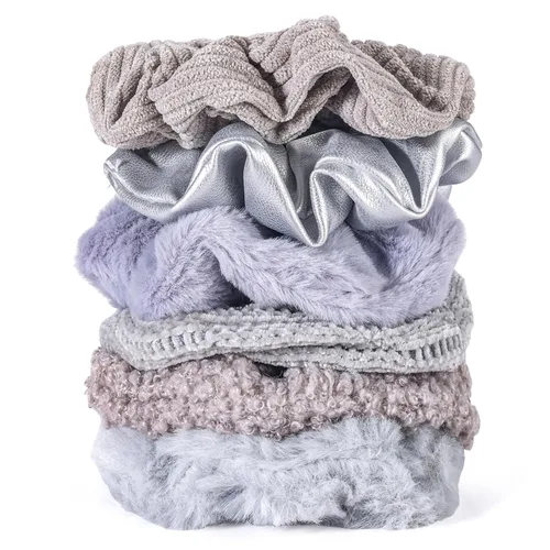 Vista 31 de Coleteros mate para el cabello, 6 piezas de coleteros de terciopelo para cabello grueso, ultra texturizados, suaves y mullidos, bandas