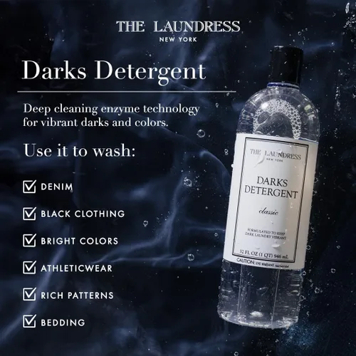 Vista 2 de The Laundress Darks Detergent, Detergente Líquido Concentrado para Ropa, Para Colores Ricos y Vibrantes, Eficaz contra Manchas, Aroma Clásico, 32