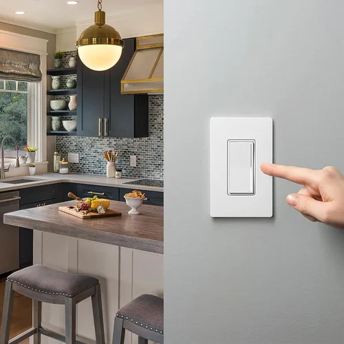 Vista 8 de Lutron Sunnata Interruptor accesorio de encendido/apagado, solo para uso con reguladores LED+ Sunnata, ST-AS-BL, Negro