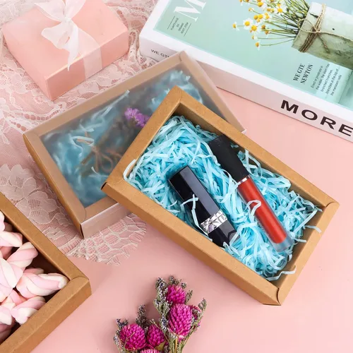 Vista 6 de 26 PCS Cajas Rectangulares de Kraft Tipo Cajón, Cajas Pequeñas de Cartón para Empaquetar Regalos, para Obsequios de Fiesta, Golosinas, Dulces