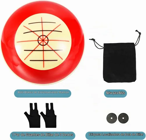 Vista 2 de Bola profesional de billar, taco de billar, práctica de bola, artefacto de entrenamiento con guantes de billar, bolsa de bola de billar, accesorios