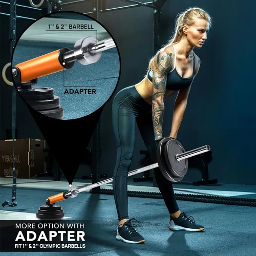 Vista 5 de Yes4All T-Bar Row Plate Post Insert Landmine Attachment – Fit 1" & 2” Olympic Bars – Full 360° Swivel & Easy to Install