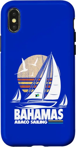 Vista 5 de Abaco Sloop Sailing Bahamas Regatta Sailboat Bahamian Flag Case for iPhone 16