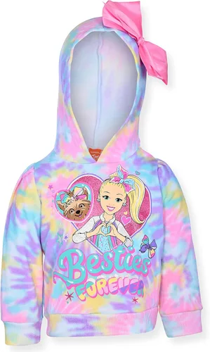Vista 2 de Nickelodeon Jojo Siwa - Conjunto de sudadera con capucha y lazo para niñas pequeñas y niños pequeños, multicolor, Teñido anudado