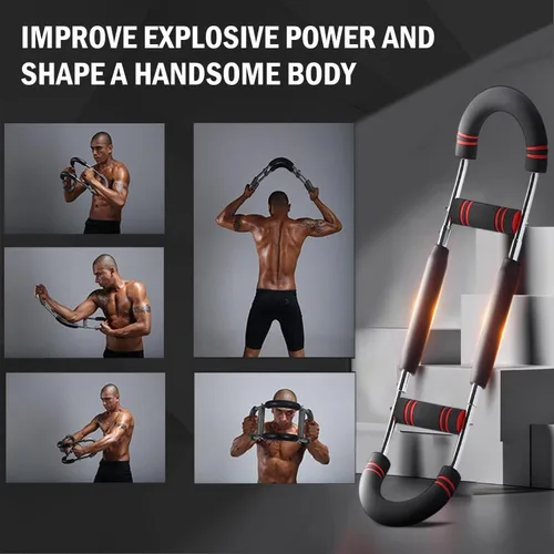 Vista 6 de Entrenador de Brazo Twister de Última Generación, Barra de Ejercicio Ajustable con Resorte de Potencia, Fortalecedor de Ejercicios de Antebrazo