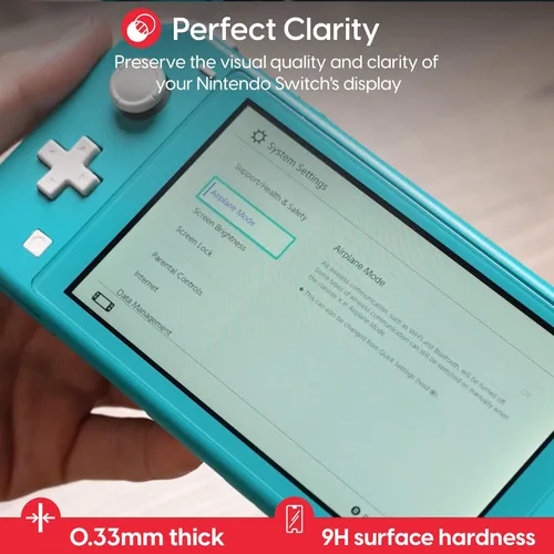 Vista 3 de TALK WORKS Screen Protector Compatible with Nintendo Switch Lite - Scratch, Crack, and Shatter Resistant-Ultra-Thin HD Touchscreen Tempered Glass