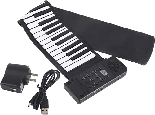 Vista 2 de Piano enrollable portátil de 61 teclas, silicona suave, flexible, electrónico, digital, teclado de música, piano, apto para piano principiante