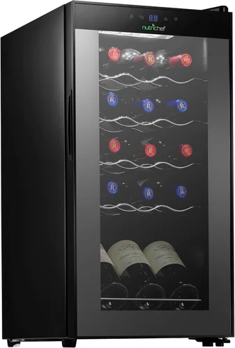 Vista 11 de Nutrichef Refrigerador de vino delgado de acero inoxidable de 12 botellas Enfriador de vino rojo y blanco Control de temperatura ajustable