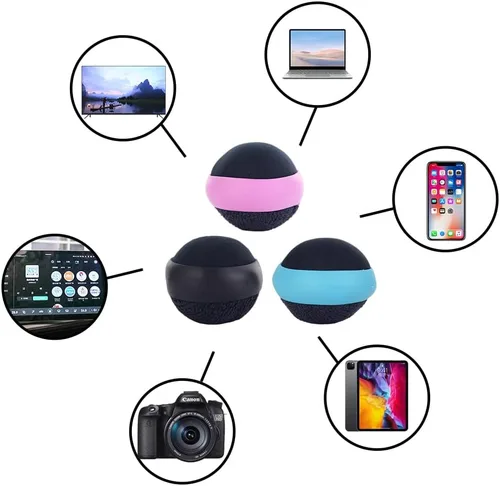 Vista 2 de Bola de limpieza de pantalla de doble cara, bola limpiadora de vidrio para pantalla táctil para teléfono inteligente/portátil/iPad, tableta/TV