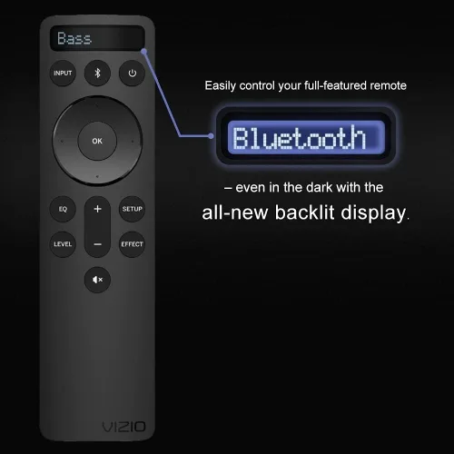 Vista 5 de Reemplazo OEM Bluetooth Pantalla retroiluminada Barra de sonido Control remoto apto para todos Vizio 2.1, 5.1.2 y 5.1.4 Premium Sound Bar Home