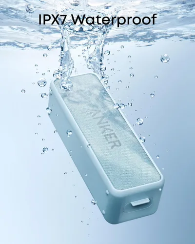 Vista 2 de Anker Soundcore 2 Altavoz Bluetooth portátil con sonido estéreo, Bluetooth 5, Bassup, IPX7 impermeable, 24 horas de reproducción, inalámbrico