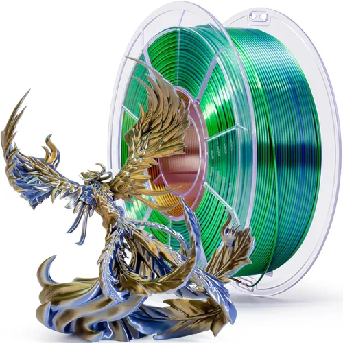 Vista 37 de ZIRO - Rápido cambio de color PLA, filamento de gradiente de color de 1.75mm, filamentos de PLA arcoíris brillantes, compatible con la mayoría