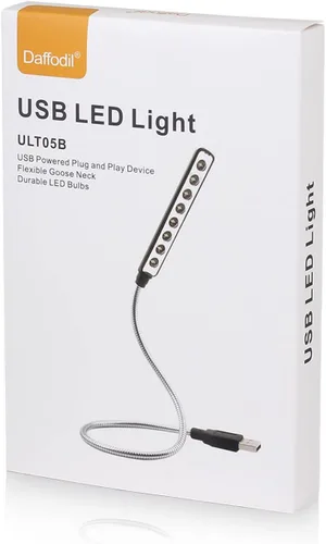 Vista 7 de Luz LED USB Daffodil ULT05 – 8 lámpara LED de lectura super luminosa – No Necesita baterías – Compatible con PC & Mac (Negro)