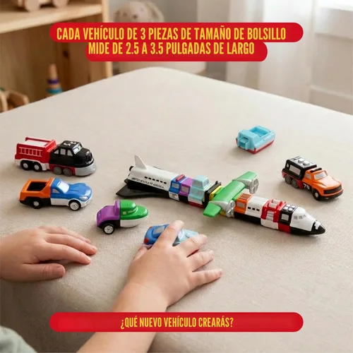 Vista 5 de Vehículos magnéticos Popular Playthings para niños pequeños de 1 a 3 años, mini autos para combinar o emparejar, conjunto de 9 juguetes para regalar
