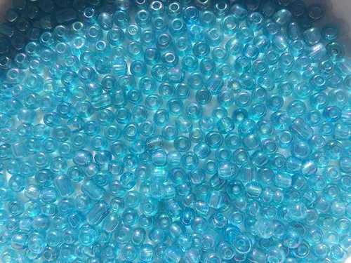 Vista 39 de Cuentas de vidrio checo verde aguamarina opaco. Tamaño: 6/0 1.41 oz / 1.4 oz (Aqua Opaque)