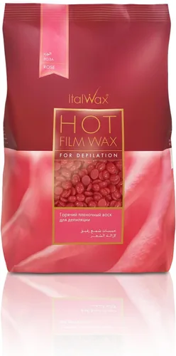 Italwax Classic Line Rose - Cuentas de cera dura de 2.2 libras (2.2 lbs) – Cera sin tachuelas de ajuste medio largo para áreas grandes y cabello