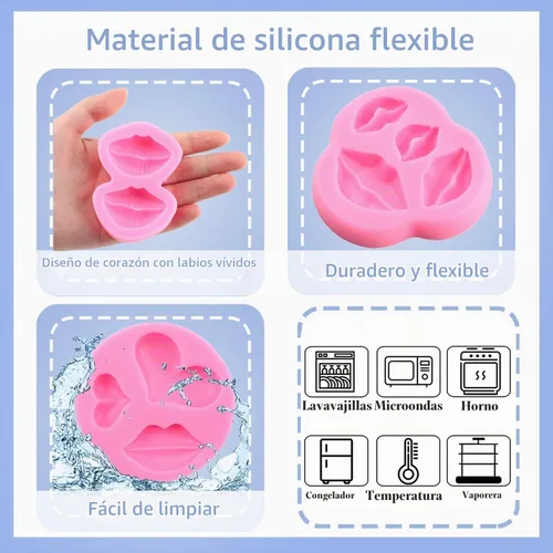 Vista 3 de Juego de 4 moldes de silicona para el día de San Valentín
