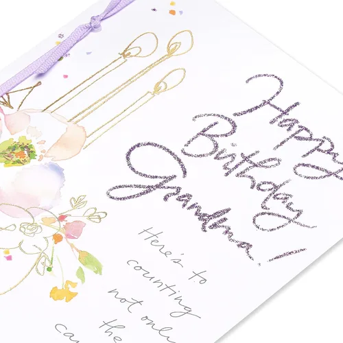 Vista 6 de American Greetings Tarjeta de cumpleaños para abuela, diseñada por Kathy Davis (Todos los hermosos recuerdos)