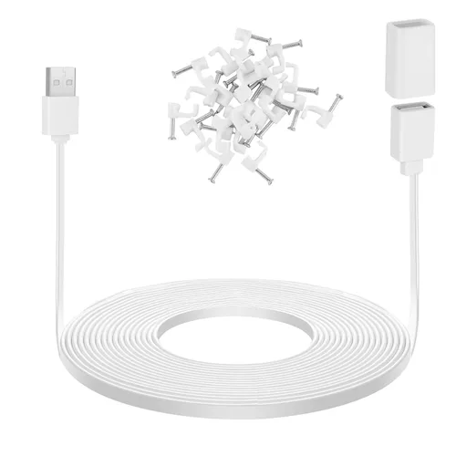 UYODM Cable de extensión USB de 20 pies compatible con WYZE Cam V3/V4/V2, Wyze Cam OG, Pan V3/V3 Pro/V2, cable de carga impermeable IPX7 que