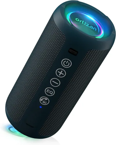 Vista 11 de Ortizan Altavoz Bluetooth portátil: IPX7 impermeable, sonido fuerte de 24 W, graves profundos, Bluetooth 5.3, luces LED, emparejamiento estéreo