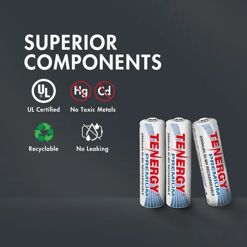 Vista 6 de Tenergy Combo de batería recargable NiMH de alta capacidad, 4 pilas recargables AA y 4 pilas AAA, paquete de 8