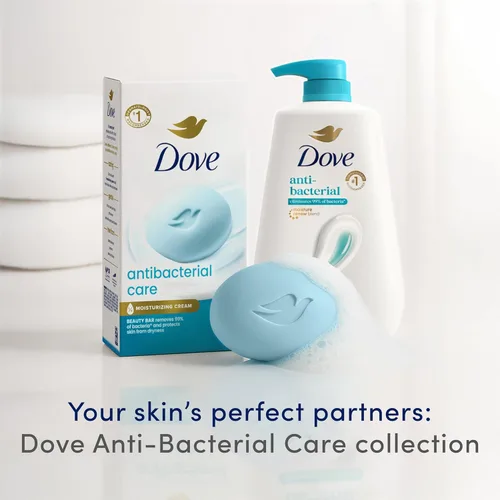 Vista 6 de Dove Jabón de barra de belleza Cuidado antibacteriano 2 unidades para piel limpia e hidratada, elimina bacterias 3.75 oz