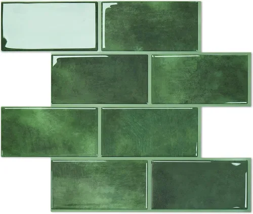 Vista 27 de STICKGOO Azulejos de Subway de 10 Hojas para Despegar y Pegar para Salpicadero, Azulejos de Vinilo Autoadhesivos Negros para Pared, Salpicadero