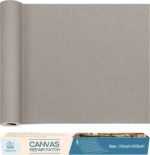 Vista 56 de KING MOUNTAIN Parche de reparación de lona de 9 x 11 pulgadas, 2 piezas, parche de tela impermeable autoadhesivo para sofás, tiendas de campaña