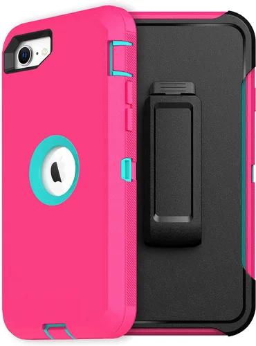 Vista 18 de MXX Funda diseñada para iPhone SE 2020/SE 2022, funda protectora resistente con protector de pantalla [3 capas] cubierta de protección de goma
