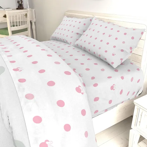 Vista 6 de Jay Franco Juego de ropa de cama Queen de 5 piezas de Disney Minnie Mouse Dots, incluye edredón reversible y sábanas de microfibra súper suave