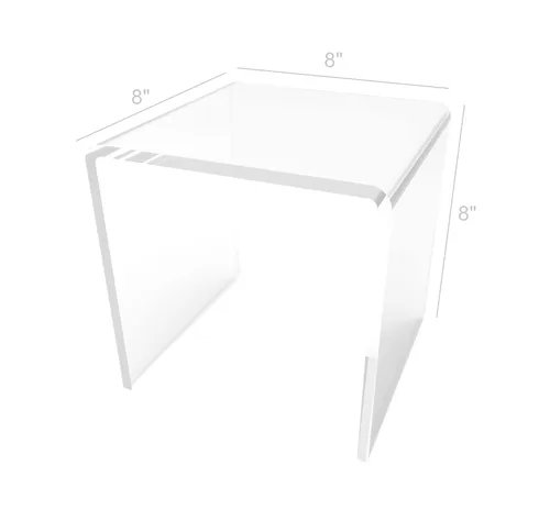 Vista 9 de FixtureDisplays® One Riser Combo - Cubo de 2 pulgadas de 3 caras con pedestal de plexiglás negro Lucite acrílico, accesorios para exhibición