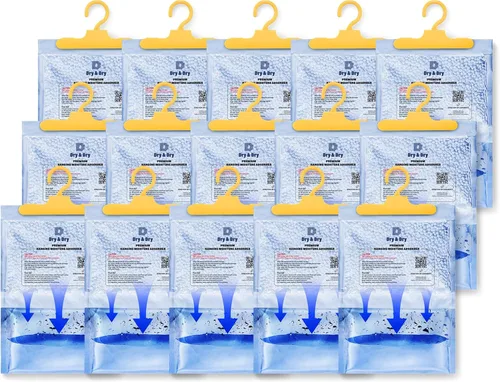 Vista 13 de Dry & Dry Paquete de 6 deshumidificadores absorbentes de humedad para el hogar, deshumidificadores para sótano para dormitorio, pequeños