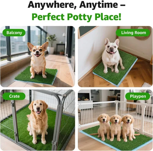 Vista 9 de Almohadilla de Hierba Artificial para Orinar para Perros, Almohadillas de Reemplazo de Hierba Falsa para Entrenamiento de Orinal para Mascotas
