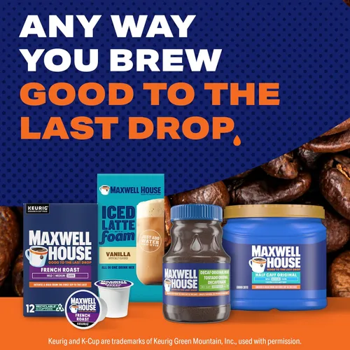 Vista 9 de Maxwell House Half Caff - Café molido de tostado medio con 1/2 de cafeína (recipiente de 25.6 onzas)