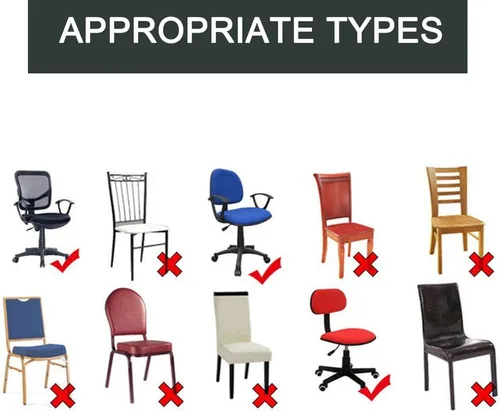 Vista 7 de Shukii Funda impermeable para silla de oficina, de piel sintética, elástica, giratoria, para silla de computadora, funda protectora