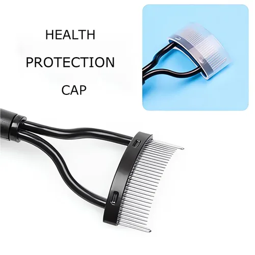 Vista 6 de Peine de pestañas, 2 piezas, herramienta separadora de pestañas, peine de pestañas, separador de pestañas con cubierta para niñas y mujeres, brochas