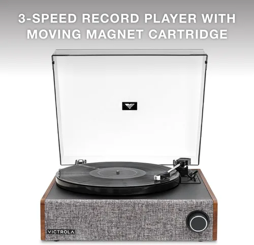 Vista 2 de Victrola Eastwood LP – Reproductor de discos Bluetooth – Tocadiscos de 3 velocidades, cartucho Audio Technica AT-3600L MM, salida Bluetooth Vinyl