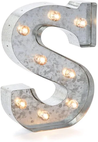 Vista 13 de Darice - Cartel de metal plateado con forma de letra