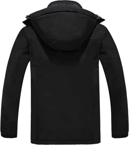 Vista 3 de wantdo Chaqueta de esquí impermeable para hombre, chaqueta de nieve cálida para invierno, chaqueta de snowboard con capucha
