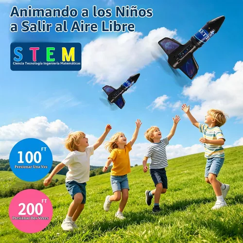 Vista 3 de Rocket Launcher for Kids, 200 FT Electric Auto Spinner Launch Rocket Flame
