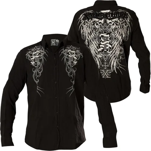 Vista 3 de Xtreme Couture Camisa con botones para hombre Affliction Kings Fall