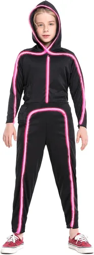 HSCTEK - Disfraz de Figura de Palo Iluminada para Niños Rosa